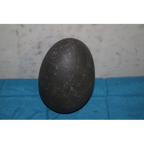 140 - Very Heavy Large Black Shamanite Calcite Egg Rock - 13.5cm Longest Length