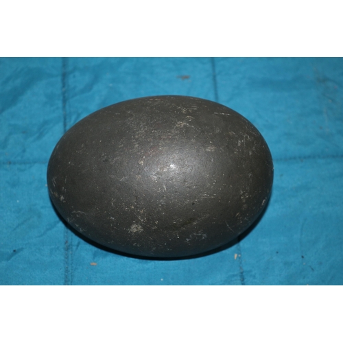 140 - Very Heavy Large Black Shamanite Calcite Egg Rock - 13.5cm Longest Length