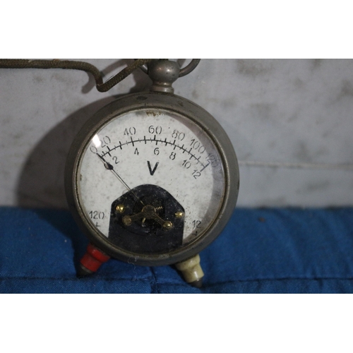 145 - Pocket Watch Styled Vintage Volt Meter