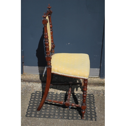 155 - 19th Century Victorian Antique Childs / Occasional Side Chair with Finials - Made from Believed to b... 