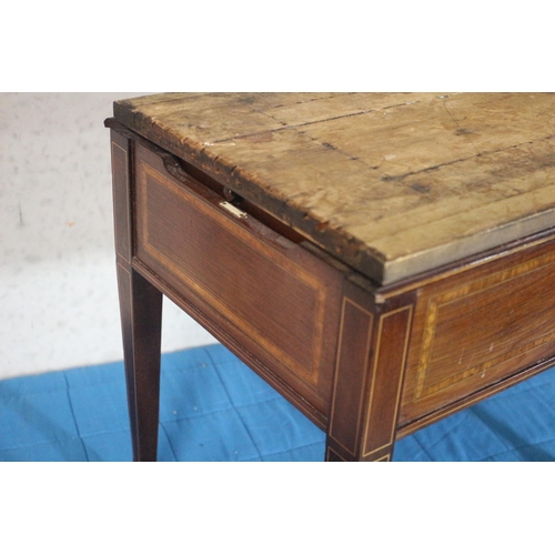 165 - Early 20th Century Height Adjustable Musicians Stool with Crossbanding and Inlay