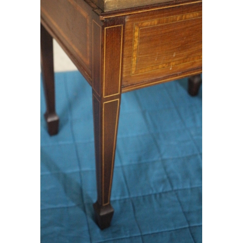 165 - Early 20th Century Height Adjustable Musicians Stool with Crossbanding and Inlay