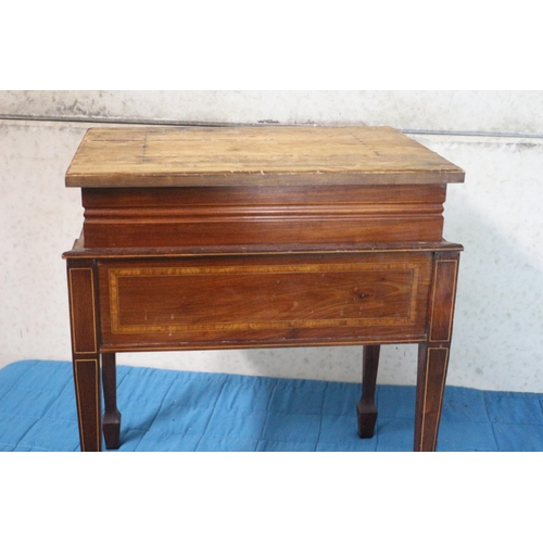 165 - Early 20th Century Height Adjustable Musicians Stool with Crossbanding and Inlay