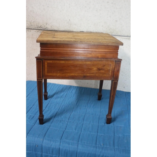 165 - Early 20th Century Height Adjustable Musicians Stool with Crossbanding and Inlay