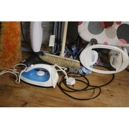 179 - Household Bundle including Ironing Board, Steamer, Steam Iron and More