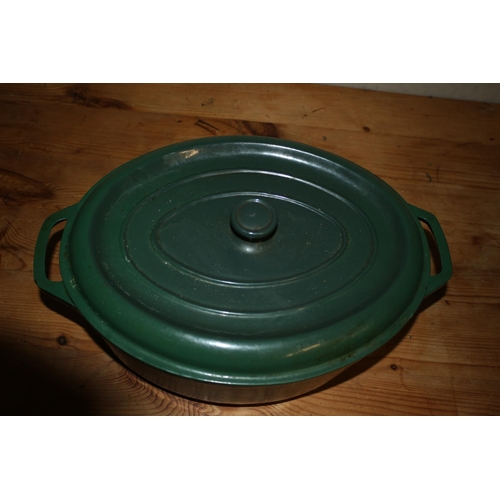 181 - Large Cast Iron Pot with Lid - Possibly Le Creuset? - 42cm Handle to Handle