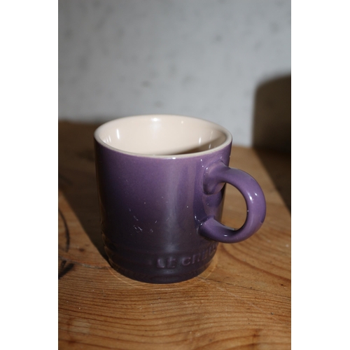 187 - 3 x Le Creuset Mugs - (2 Espresso and one large coffee mug)