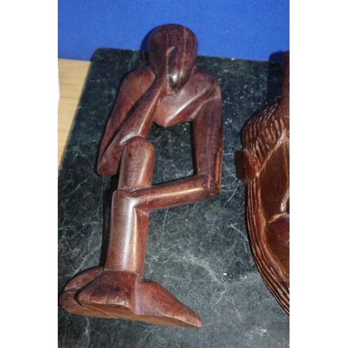 221 - 3 x Hand Carved Tribal Items