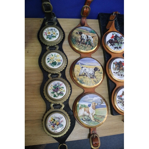 21 - Nice Selection of Sylvac Pot Lids with Different Themed Pictorial Tops on Straps