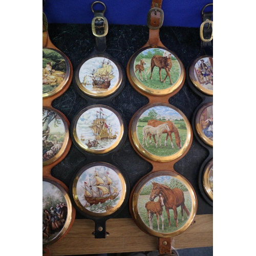 21 - Nice Selection of Sylvac Pot Lids with Different Themed Pictorial Tops on Straps