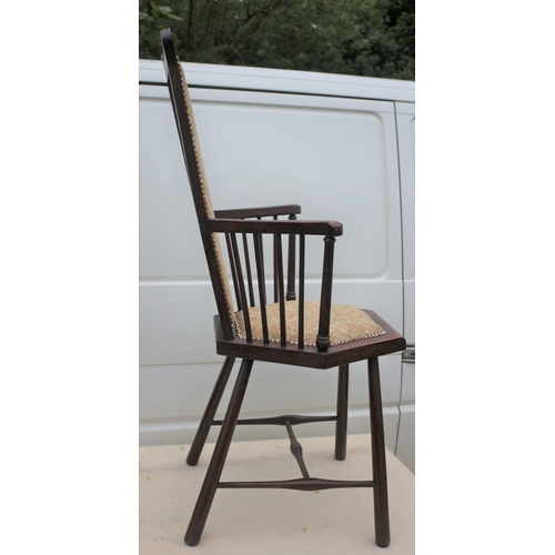 39 - Beautiful and Very Well Constructed - Arts & Crafts Liberty High Back Stick Chair