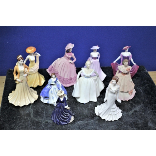 63 - Nice Selection of 10 Coalport Porcelain Figurines