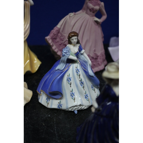 63 - Nice Selection of 10 Coalport Porcelain Figurines