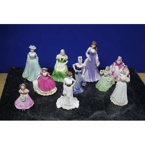 65 - Nice Selection of 10 Coalport Figurines