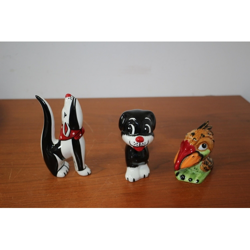 203 - 3 x Lorna Bailey Characters - Steptoe and Bengo Dogs plus Eddie the Eagle - All Signed by Lorna Bail... 