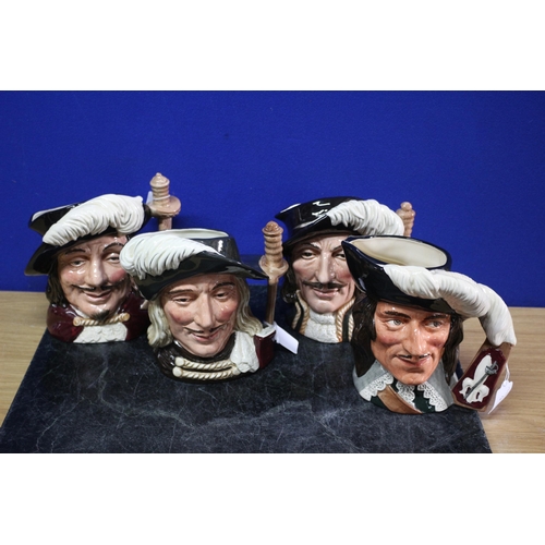 217 - Very Nice Set of Royal Doulton Large Character Jugs - The Three Musketeers - Athos, Porthos and Aram... 