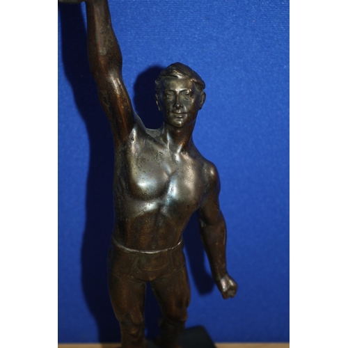 222 - Bronze Figure of a Greek God - Hermes on Base - 32cm Tall