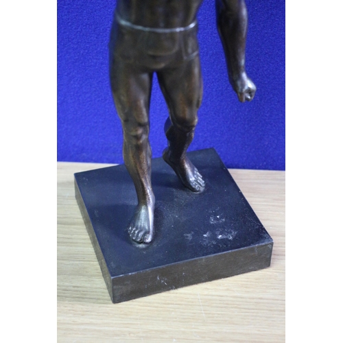 222 - Bronze Figure of a Greek God - Hermes on Base - 32cm Tall