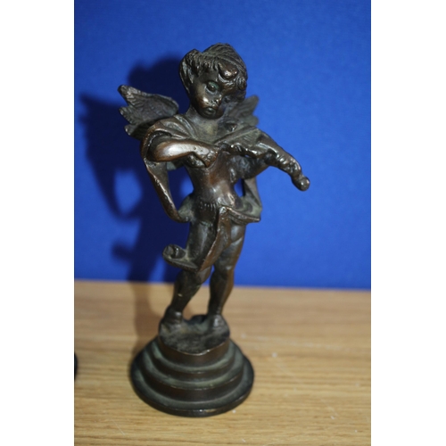 224 - 2 x Bronzes of Winged Cherubs - 13cm Tall