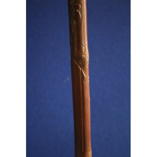 239 - 19th Century Japanese Highly Carved Walking Stick - Decorated with Birds, Flowers and Bee