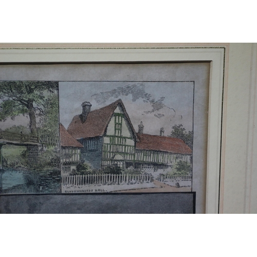 250 - 1888 Hand Coloured Engraving - Rambling Sketches, Headcorn Kent by Louis Wain - 51.5 x 42.5cm