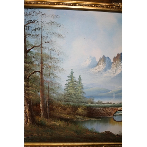 253 - Large Landscape Oil on Canvas Painting Signed Dalhart Windberg - Nicely Framed