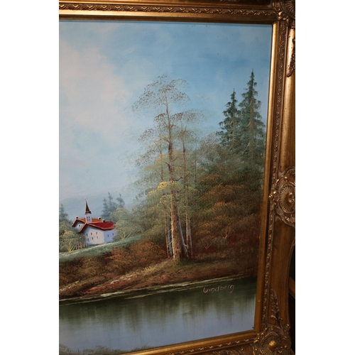 253 - Large Landscape Oil on Canvas Painting Signed Dalhart Windberg - Nicely Framed