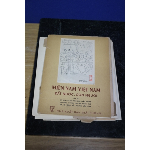 257 - Very Rare South Vietnam Land and People Sketches Parts 2 & 3 - Published 1967 by Liberation Publishi... 