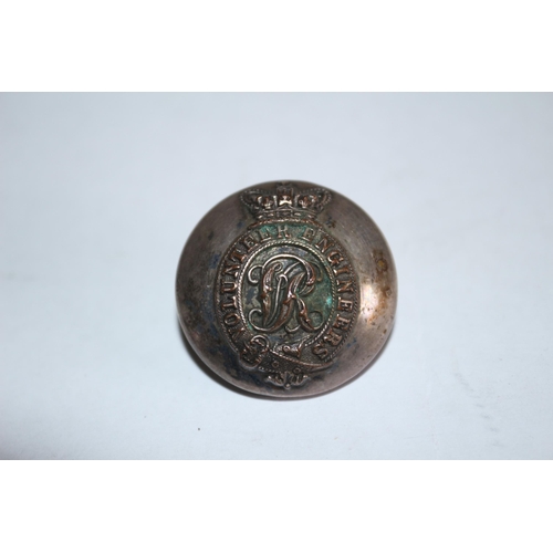 266 - Victorian era Royal Engineers Volunteers (like the TA) button, that has been turned into a sweethear... 