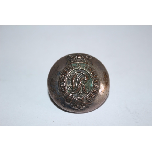 266 - Victorian era Royal Engineers Volunteers (like the TA) button, that has been turned into a sweethear... 