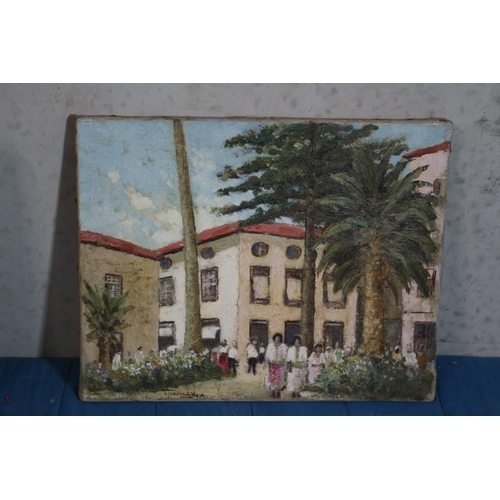 272 - Original Oil on Canvas of a Building by Morgan Arthur Thornley - 1960 - 37 x 30cm