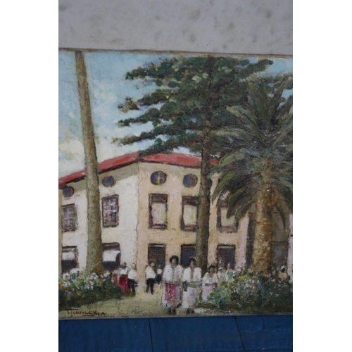 272 - Original Oil on Canvas of a Building by Morgan Arthur Thornley - 1960 - 37 x 30cm