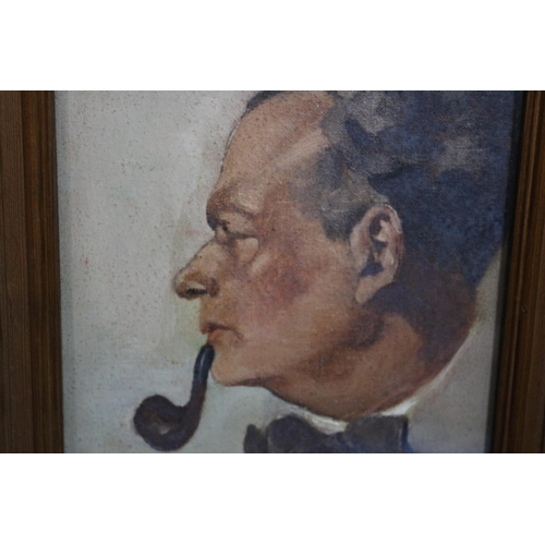 274 - Original Oil on Canvas by A. M. Thornley - 1933 (possibly a self portrait) - 30.5 x 26cm