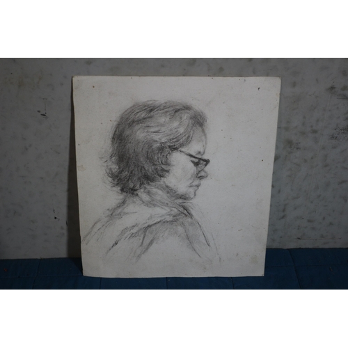 282 - Self Portrait of Aileen Thornley on Paper in Pastels - 31 x 27.5cm