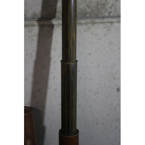 284 - Antique Brass and Leather 4 Section Dolland London Telescope - 1868 - 76.5cm Extended - In Original ... 