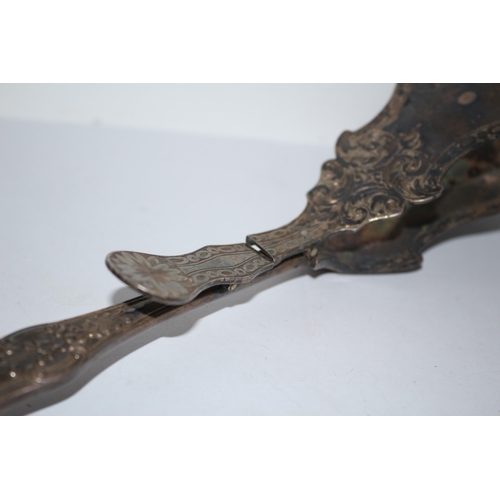 286 - Part Tested as Silver Pair of Tongs with Ornate Decoration - Has an Indistinguishable Hallmark (poss... 