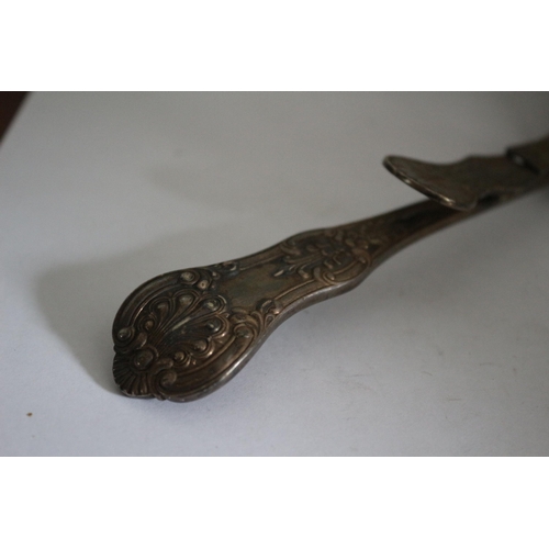 286 - Part Tested as Silver Pair of Tongs with Ornate Decoration - Has an Indistinguishable Hallmark (poss... 