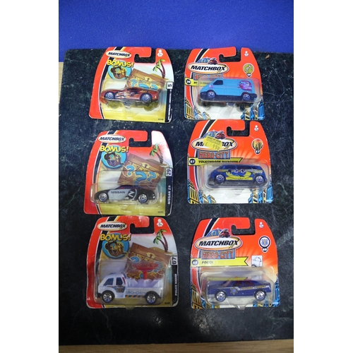 17 - 6 x Matchbox Card Backed Cars including 3 x Bonus Series and 3 x Hero City