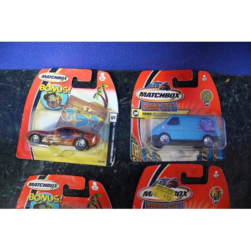 17 - 6 x Matchbox Card Backed Cars including 3 x Bonus Series and 3 x Hero City