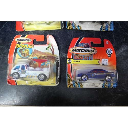 17 - 6 x Matchbox Card Backed Cars including 3 x Bonus Series and 3 x Hero City