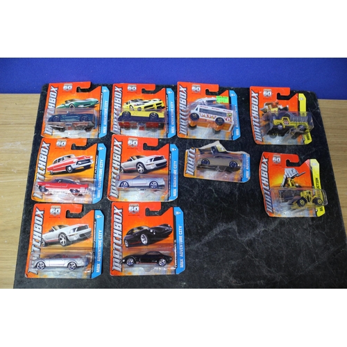 22 - 10 x Matchbox Card Backed Vehicles