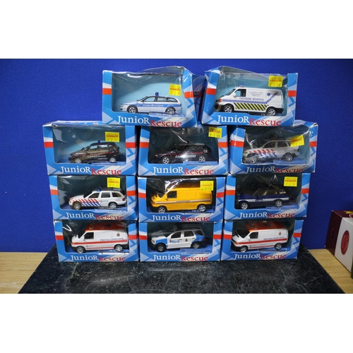 36 - 11 x Boxed Junior Rescue Oversea Vehicles including Police & Response by Cararama