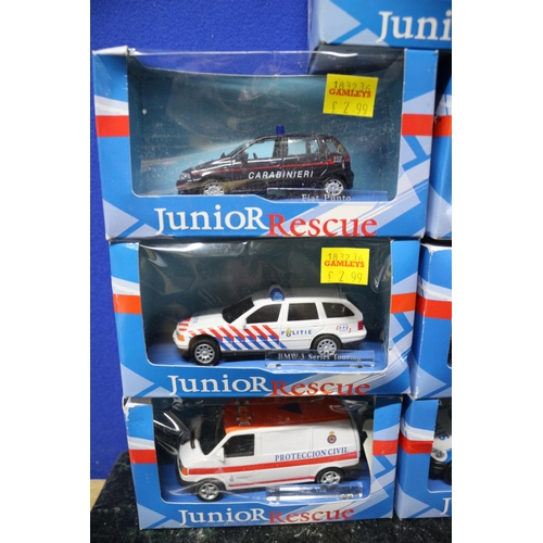 36 - 11 x Boxed Junior Rescue Oversea Vehicles including Police & Response by Cararama