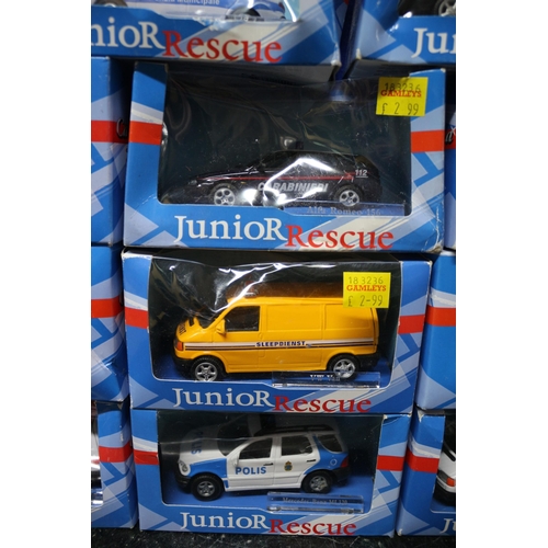 36 - 11 x Boxed Junior Rescue Oversea Vehicles including Police & Response by Cararama