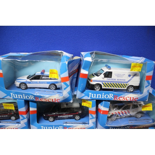 36 - 11 x Boxed Junior Rescue Oversea Vehicles including Police & Response by Cararama