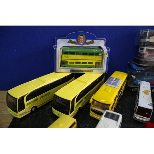 86 - Large Selection of Die Cast Buses - Several Boxed - Various Makers