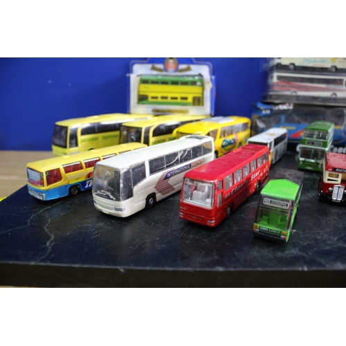 86 - Large Selection of Die Cast Buses - Several Boxed - Various Makers