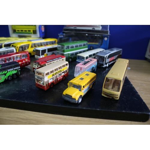 86 - Large Selection of Die Cast Buses - Several Boxed - Various Makers