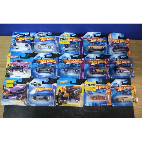 92 - 15 x Card Backed Hot Wheels Die Cast Vehicles