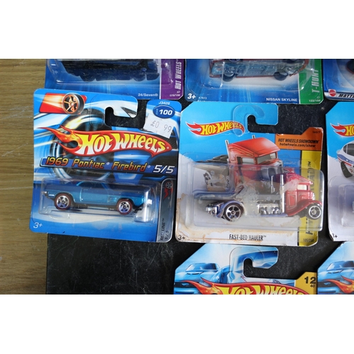 95 - 13 x Die Cast Hot Wheels Card Backed Vehicles